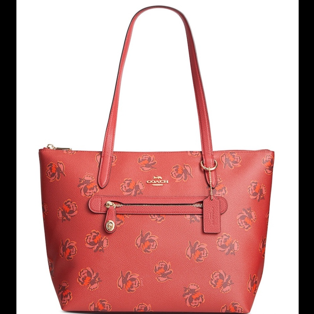 ✨HP✨🆕Coach Floral Print Leather Taylor Tote - Picture 2 of 8